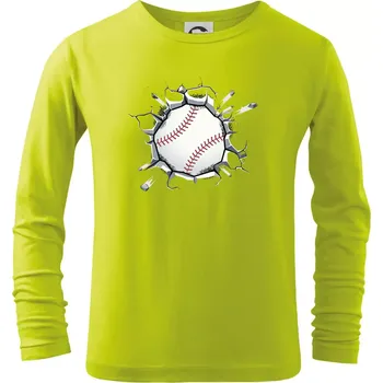 Chlapecké oblečení Baseball míč v triku - Triko dětské Long Sleeve - 158 cm/12 let ( Limetková )