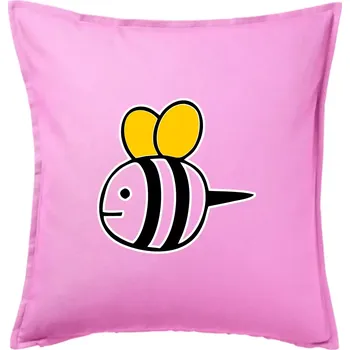 Polštář Včelka kreslená - Polštář 50x50 - 50x50 - Pouze potah ( Růžová )