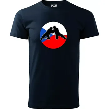 Pánské tričko Judo CZ vlajka - Triko extra velké (5-8XL) - 6XL ( Námořní modrá (velmi tmavá - téměř černá) )
