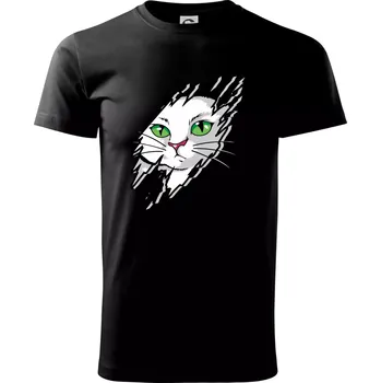 Kočka v roztrženém triku - Triko extra velké (5-8XL) - 8XL ( Černá )
