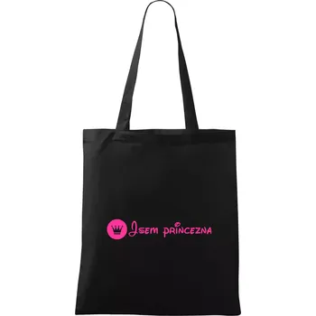 Jsem princezna (samotné) - Taška bavlněná - 42 x 38 cm ( Černá )