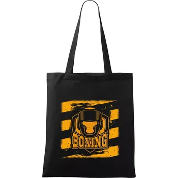 Nákupní taška Boxing ve čtverci helma - Taška bavlněná - 42 x 38 cm ( Černá )