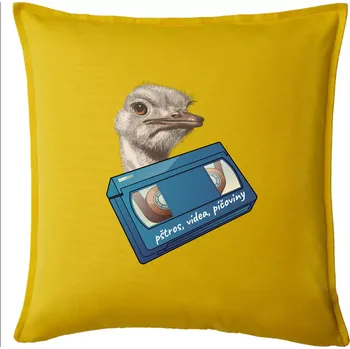 Polštář Pštrosi vídea - Polštář 50x50 - 50x50 - Pouze potah ( Žlutá )