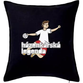Polštář Házenkářská legenda - Polštář 50x50 - 50x50 - Pouze potah ( Černá )