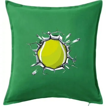Polštář Tenisový míč v triku - Polštář 50x50 - 50x50 - Včetně výplně ( Středně zelená )