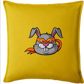 Polštář Ninja králík - Polštář 50x50 - 50x50 - Pouze potah ( Žlutá )