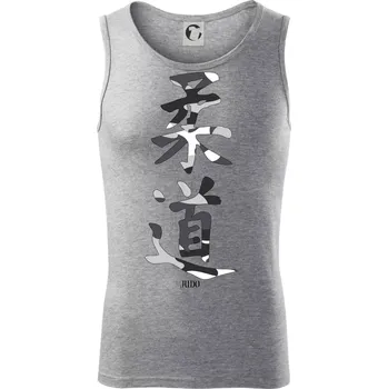 Judo maskáčový nápis - Tílko pánské Core - XL ( Tmavě šedý melír )