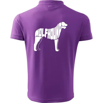 Pánská košile Vlkodav nápis v těle - Polokošile pánská Pique Polo 203 - M ( Fialová )