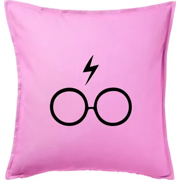 Polštář Harry - Brýle - Polštář 50x50 - 50x50 - Pouze potah ( Růžová )