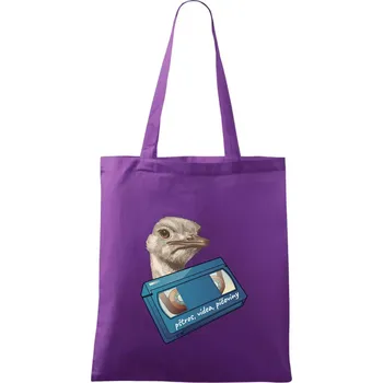 Pštrosi vídea - Taška bavlněná - 42 x 38 cm ( Fialová )