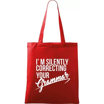 Correcting grammar - Taška bavlněná - 42 x 38 cm ( Červená )