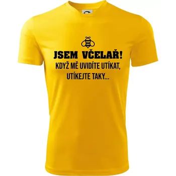 Chlapecké tričko Jsem včelař, utíkejte taky - Dětské triko sportovní (dresovina) - 146 cm/10 let ( Žlutá )