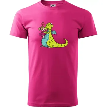 Princezna a drak - Klasické pánské triko vyšší gramáže - XS ( Purpurová )