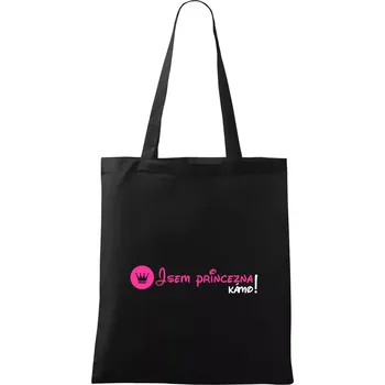Nákupní taška Jsem princezna, kámo! - Taška bavlněná - 42 x 38 cm ( Černá )