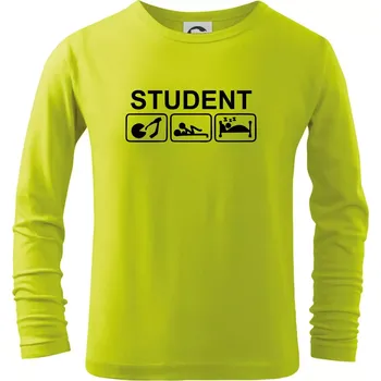 Chlapecké oblečení Pít užívat spát - student - Triko dětské Long Sleeve - 104-110cm / 3-4 roky ( Limetková )