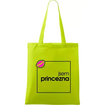 Jsem princezna ve čtverci - Taška bavlněná - 42 x 38 cm ( Limetková )