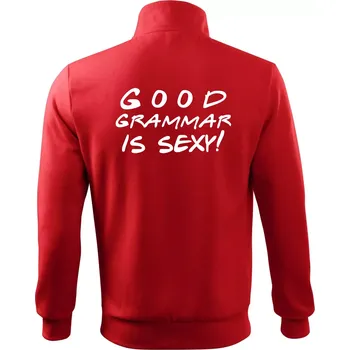 Pánská mikina Good grammar is sexy - Mikina bez kapuce Adventure - XL ( Červená )