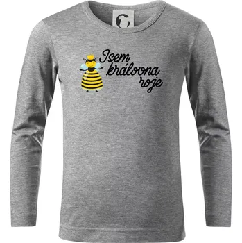 Chlapecké oblečení Jsem královna roje - Triko dětské Long Sleeve - 134 cm/8 let ( Tmavě šedý melír )