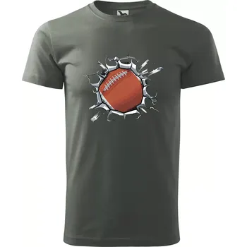 Pánská móda Americký fotbal míč v triku - Klasické pánské triko vyšší gramáže - S ( Tmavá břidlice (šedá se zeleným nádechem) )