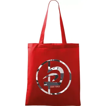 Krav maga maskáčový nápis - Taška bavlněná - 42 x 38 cm ( Červená )