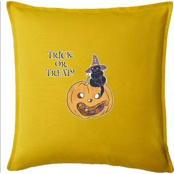 Polštář Dýně a kočka - Polštář 50x50 - 50x50 - Pouze potah ( Žlutá )