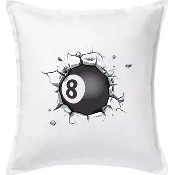 Polštář Kulečníková koule v triku - Polštář 50x50 - 50x50 - Pouze potah ( Bílá )