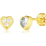 JVD Dámské peckové stříbrné pozlacené náušnice se zirkony na puzetku SVLE3167XF6GO00