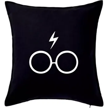Polštář Harry - Brýle - Polštář 50x50 - 50x50 - Pouze potah ( Černá )