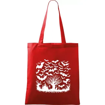 Nákupní taška Strašidelný les - Taška bavlněná - 42 x 38 cm ( Červená )