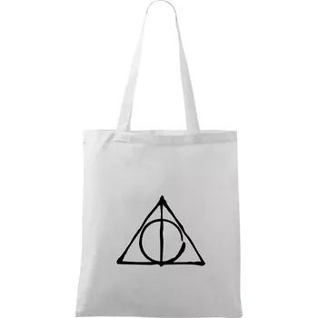 Nákupní taška Harry - symbol relikvie - Taška bavlněná - 42 x 38 cm ( Bílá )