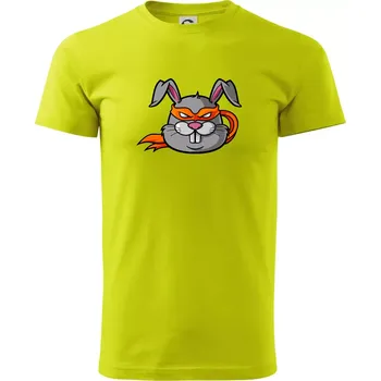Ninja králík - Klasické pánské triko vyšší gramáže - M ( Limetková )