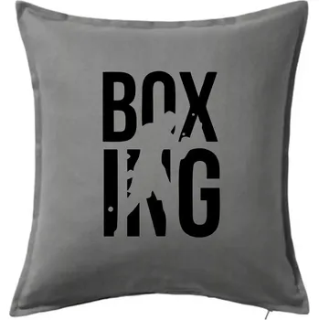 Polštář Nápis Boxing - Polštář 50x50 - 50x50 - Pouze potah ( Tmavě šedý melír )