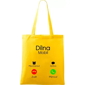 Dílna volá - Taška bavlněná - 42 x 38 cm ( Žlutá )