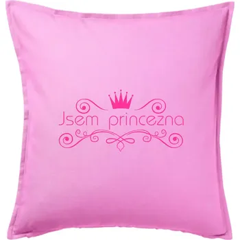 Polštář Jsem princezna - Vintage - Polštář 50x50 - 50x50 - Pouze potah ( Růžová )
