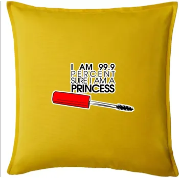 Polštář Na 99 procent jsem princezna - Polštář 50x50 - 50x50 - Pouze potah ( Žlutá )