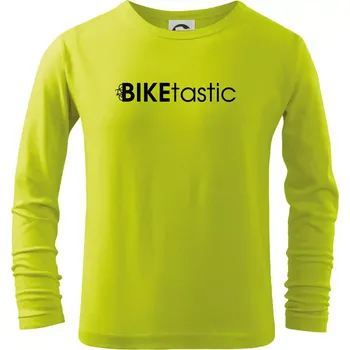 Bike nápisy Biketastic - Triko dětské Long Sleeve - 134 cm/8 let ( Limetková )
