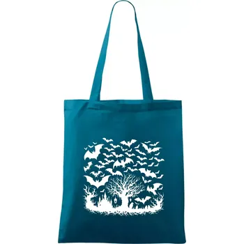 Strašidelný les - Taška bavlněná - 42 x 38 cm ( Petrolejová )