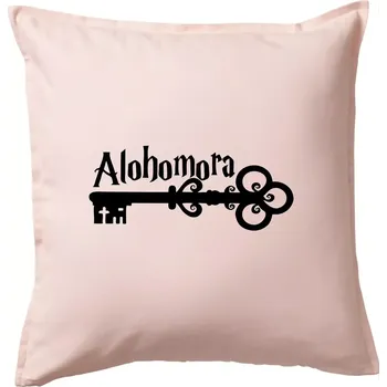 Polštář Harry - Alohomora - Polštář 50x50 - 50x50 - Včetně výplně ( Světle růžová )