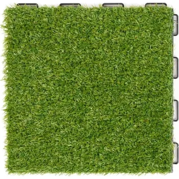 Venkovní dlažba Plastová terasová dlažba s umělým trávníkem FatraStep Grineris - 30 x 30 x 2 cm - 9 ks