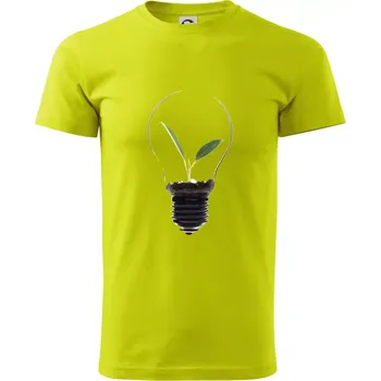 Žárovka květináč - Klasické pánské triko vyšší gramáže - M ( Limetková )