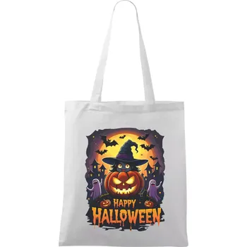 Happy Halloween - Taška bavlněná - 42 x 38 cm ( Bílá )