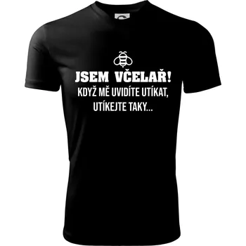 Jsem včelař, utíkejte taky - Dětské triko sportovní (dresovina) - 146 cm/10 let ( Černá )
