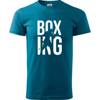 Nápis Boxing - Klasické pánské triko vyšší gramáže - S ( Petrolejová )