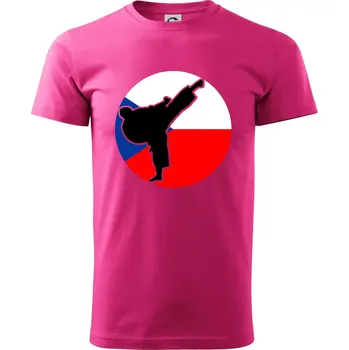 Pánská móda Karate CZ vlajka - Klasické pánské triko vyšší gramáže - XL ( Purpurová )
