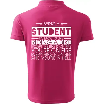 Pánská košile Being a student - bike - Polokošile pánská Pique Polo 203 - 2XL ( Purpurová )