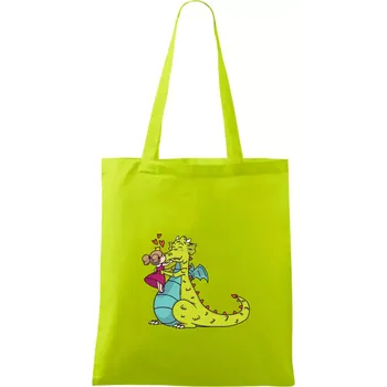 Princezna a drak - Taška bavlněná - 42 x 38 cm ( Limetková )