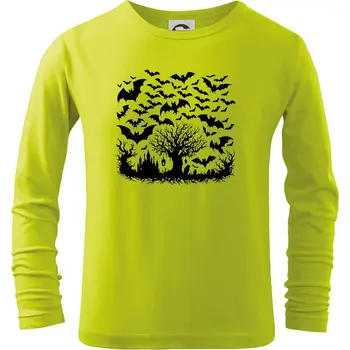 Strašidelný les - Triko dětské Long Sleeve - 134 cm/8 let ( Limetková )
