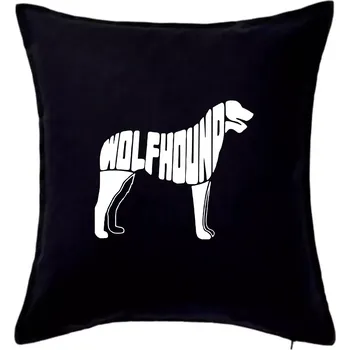 Polštář Vlkodav nápis v těle - Polštář 50x50 - 50x50 - Pouze potah ( Černá )