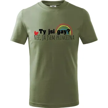 Gay princezna - Tričko dětské bavlněné - 122 cm/6 let ( Khaki )