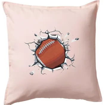 Polštář Americký fotbal míč v triku - Polštář 50x50 - 50x50 - Pouze potah ( Světle růžová )